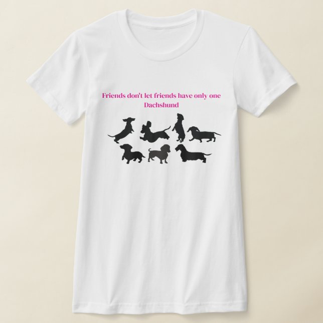 Camiseta Silhueta de Dachshund (Postura )