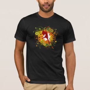 Camiseta Silhueta de Dançarina com Redemoinhos Florais