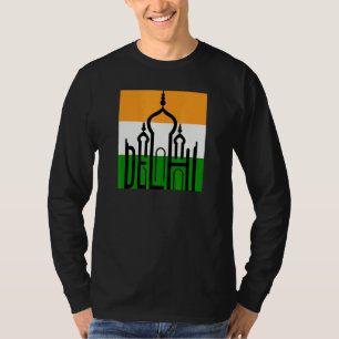 Camiseta Silhueta de Delhi Índia Taj Mahal Souvenir Índia B