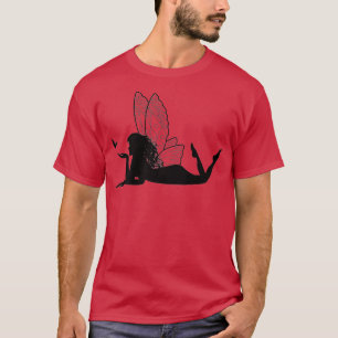 Camiseta Silhueta de fadas pretas e borboleta