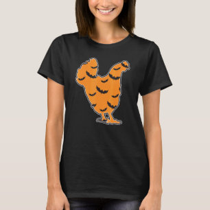 Camiseta Silhueta de Frango - Padrão de Halloween Morcegos