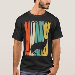 Camiseta Silhueta de Gato Abissínio Retro Vintage Abissínio