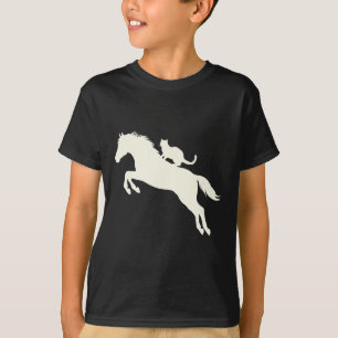 Camiseta Silhueta De Gato De Cavalo Para Amantes de os anim