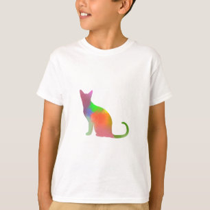 Camiseta Silhueta de Gato em Aquarela