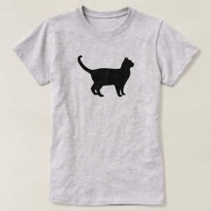 Camiseta Silhueta de Gato Fofa