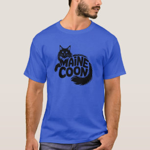 Camiseta Silhueta de Gato Maine Coon