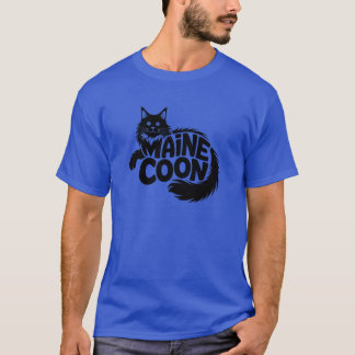 Camiseta Silhueta de Gato Maine Coon