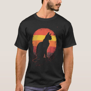 Camiseta Silhueta de Gato Retro