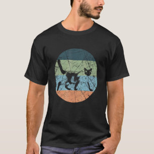 Camiseta Silhueta de Gato Retro Gato Siamesa Vintage