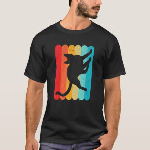 Camiseta Silhueta de Gato Retro Vintage Linhas 70s 80s Dist