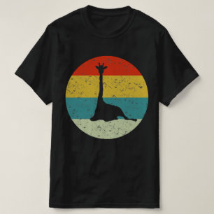 Camiseta silhueta de girafa retrô vintage 70s