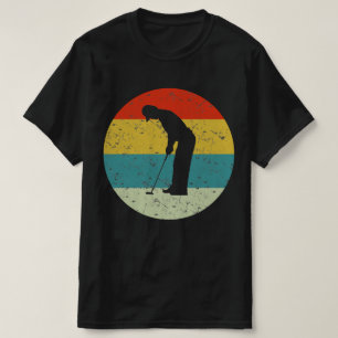 Camiseta silhueta de golfe retro vintage 70s