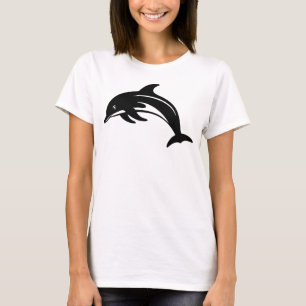 Camiseta Silhueta de golfinho elegante inspirada no oceano