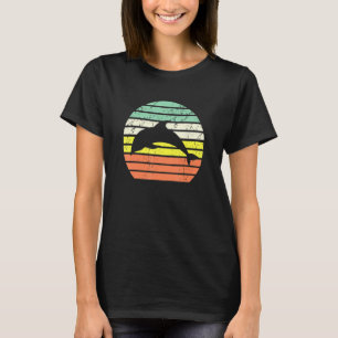Camiseta Silhueta De Golfinho Que Salta A Vintage Retro Sun