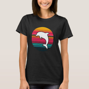Camiseta Silhueta de Golfinho Retro Animal Marinho Baleia G
