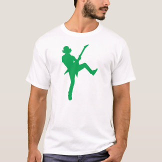Camiseta Silhueta de guitarrista verde
