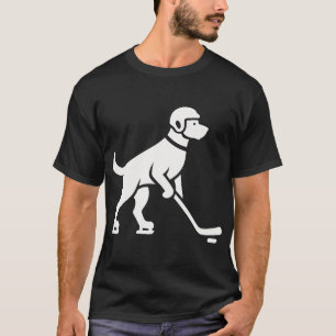 Camiseta Silhueta de jogador de hóquei canino