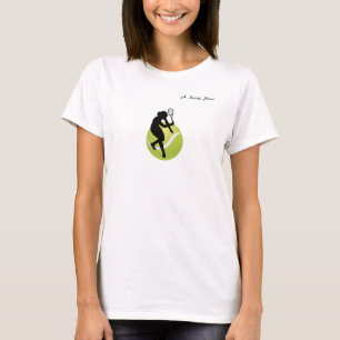 Camiseta Silhueta de Jogadora de Tênis e Bola Personalizáve