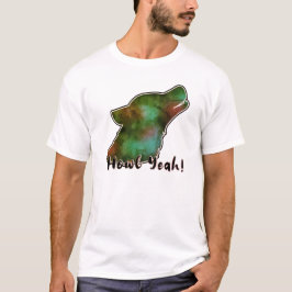 Camiseta Silhueta de Lobo da Galáxia Espacial Howl