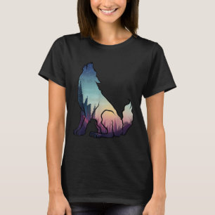 Camiseta Silhueta de Lobo do Dia da Terra Proteção Ambienta