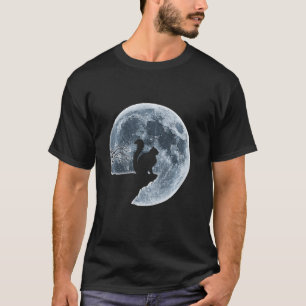 Camiseta Silhueta de Lua de Fumeira de Halloween de Gato Pe