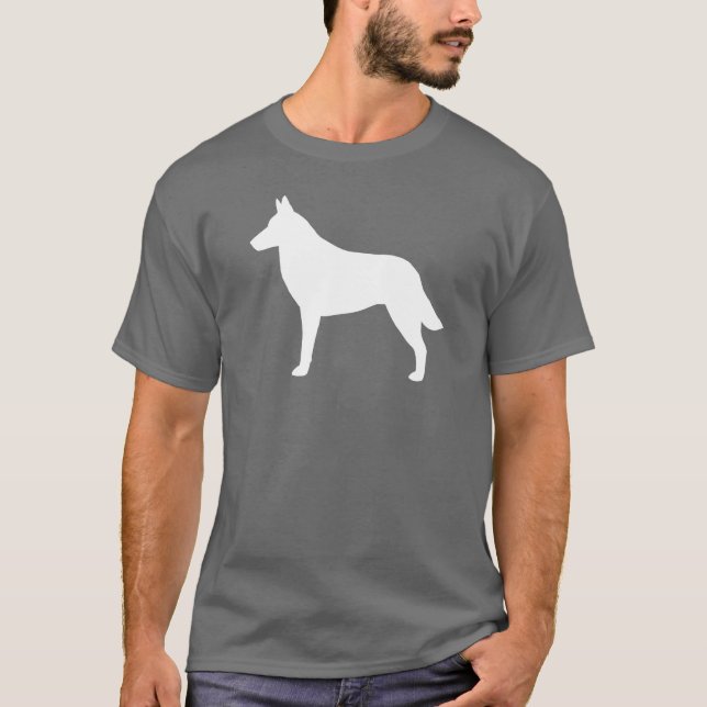 Camiseta Silhueta de Malinois do belga (Frente)