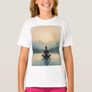 Camiseta Silhueta de Meditação   Bem-estar Yoga Atenção Ple