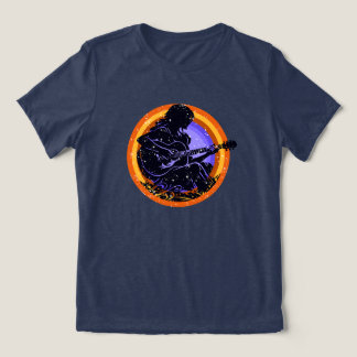 Camiseta Silhueta de Menina Tocando Violão