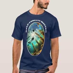 Camiseta Silhueta de mergulhador com tartaruga, peixe e kel