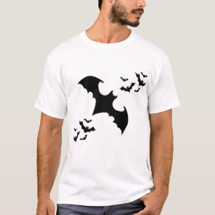 Camiseta Silhueta de Morcego de Halloween