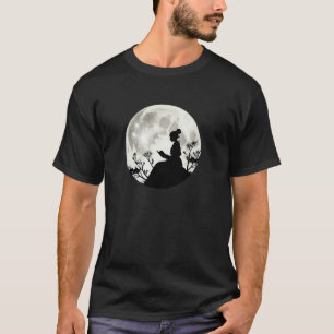 Camiseta Silhueta de Mulher à Luz da Lua Sombra Lua Noite d