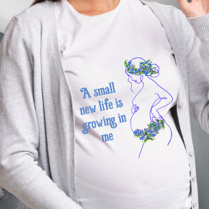 Camiseta Silhueta de Mulher Grávida com Citação