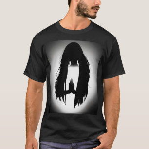 Camiseta Silhueta de Mulher Orando – Design Fé & Graça