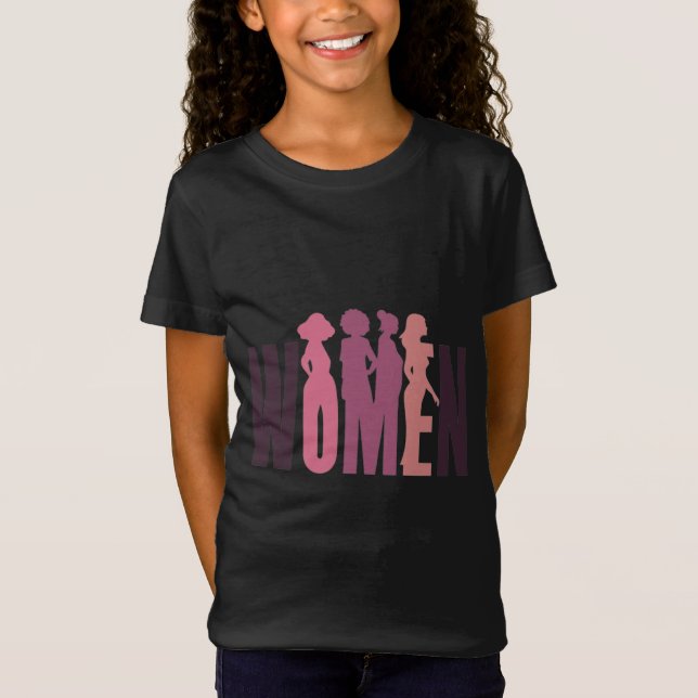 Camiseta Silhueta de Mulheres Fortes (Frente)
