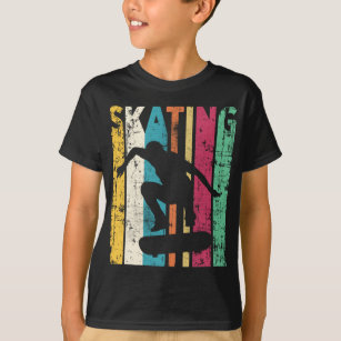Camiseta Silhueta de navegação de salto de skate retrô