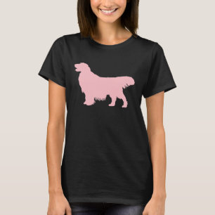 Camiseta Silhueta de Ouro Rosa Retriever
