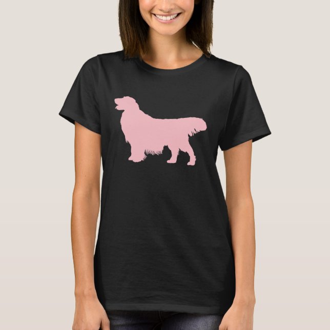 Camiseta Silhueta de Ouro Rosa Retriever (Frente)