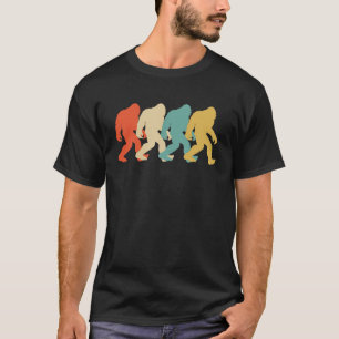 Camiseta Silhueta de Pé-grande Arte Pop Retro Gráfico de Sa