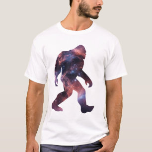 Camiseta Silhueta de Pé-grande com Interior de Galáxia