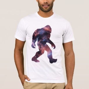Camiseta Silhueta de Pé-grande com Interior de Galáxia