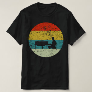 Camiseta silhueta de piano retro vintage 70s