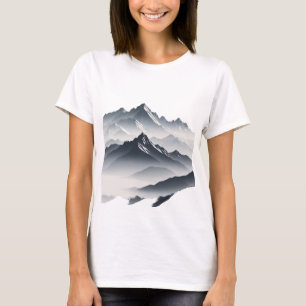Camiseta silhueta de picos de montanha