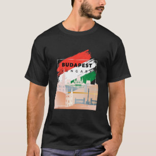 Camiseta Silhueta de pontos turísticos da paisagem de Budap