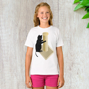 Camiseta Silhueta de Poste de Arranhar Gato Preto