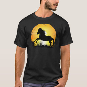 Camiseta Silhueta de Raça de Cavalo Sunset Appaloosa