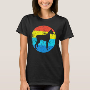 Camiseta Silhueta de Raça Grande do Cão-de-Corno Retro Círc