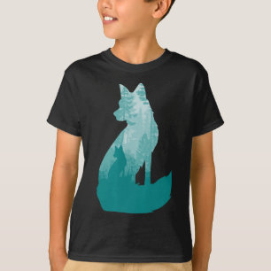 Camiseta Silhueta De Raposa Na Caça De Animais Florestais