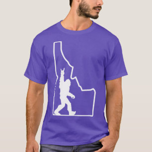 Camiseta Silhueta de Rock and Roll Estado de Idaho Sasquatc