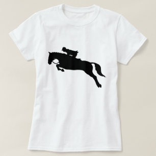 Camiseta Silhueta de salto do Equestrian de Seat da caça d