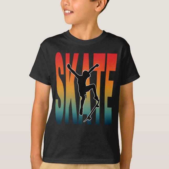 Camiseta Silhueta de Skate Skateboarding (Frente)